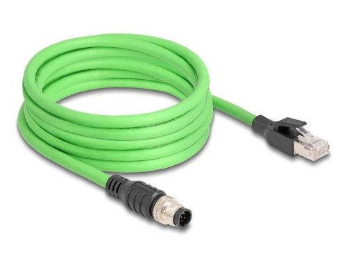 Delock Kábel M12 A kódolt 8 tűs apa - RJ45 apa PUR (TPU) 5 m