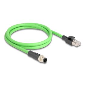   Delock Kábel M12 D kódolt 4 tűs apa - RJ45 apa PUR (TPU) 1 m (DL-80426)