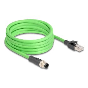   Delock Kábel M12 D kódolt 4 tűs apa - RJ45 apa PUR (TPU) 5 m (DL-80429)