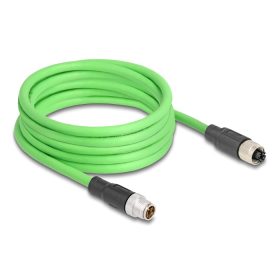   Delock Kábel M12 X kódolt 8 tűs apa - anya PUR (TPU) 5 m (DL-80434)