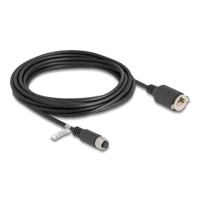   Delock M12 kábel A-kódú 8 tűs anya - RJ45 anya Cat.5e FTP installálásához 5 m, fekete (DL-80440)