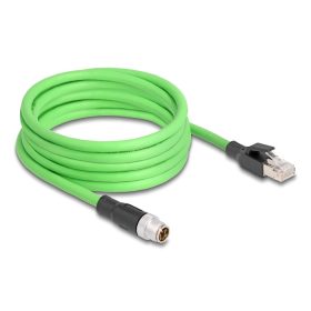   Delock Kábel M12 X kódolt 8 tűs apa - RJ45 apa PUR (TPU) 5 m (DL-80444)