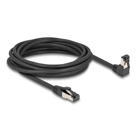   Delock RJ45 hálózati kábel Cat.8.1 S/FTP 90  fokban lefelé hajló / egyenes 5 m fekete (DL-80448)