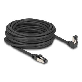   Delock RJ45 hálózati kábel Cat.8.1 S/FTP 90  fokban lefelé hajló / egyenes 10 m fekete (DL-80449)