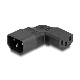   Delock Tápadapter IEC 60320 - C14 - C13, apa / anya, 10 A, 90 -ban balra / jobbra hajlított (DL-80474)