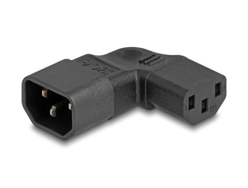 Delock Tápadapter IEC 60320 - C14 - C13, apa / anya, 10 A, 90 -ban balra / jobbra hajlított