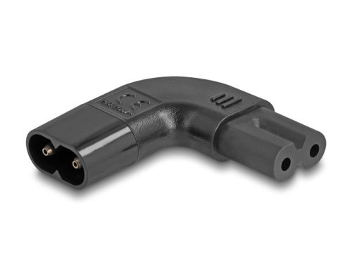 Delock Tápadapter IEC 60320 - C8 - C7, apa / anya, 2,5 A, 90 -ban balra / jobbra hajlított