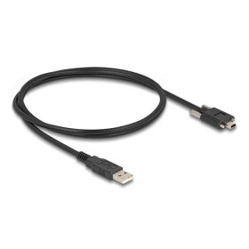   Delock USB 2.0 A-típusú kábel apa - Mini-B-típusú apa csavarokkal 1 m fekete (DL-80478)