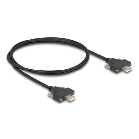   Delock USB 2.0 A-típusú kábel apa   apa csavarokkal 1 m fekete (DL-80479)