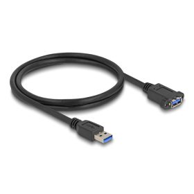   Delock USB 5 Gbps kábel A-típusú USB apa   A-típusú USB anya installációhoz 1 m, fekete (DL-80486)
