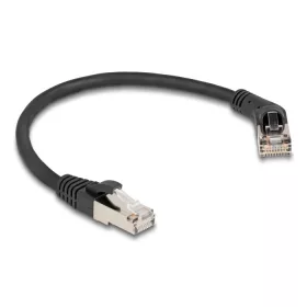  Delock RJ45 hálózati kábel Cat.6A S/FTP 45 -ben jobbra hajlított apa   egyenes apa 0,25 m fekete (DL-80487)