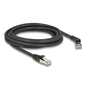   Delock RJ45 hálózati kábel Cat.6A S/FTP 45 -ben jobbra hajlított apa   egyenes apa 3 m fekete (DL-80498)