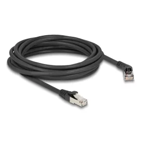   Delock RJ45 hálózati kábel Cat.6A S/FTP 45 -ben jobbra hajlított apa   egyenes apa 5 m fekete (DL-80499)