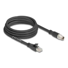  Delock M12 kábel X-kódolt 8 tűs apa - RJ45 apa Cat.5e S/FTP flexibilis 3 m fekete (DL-80580)