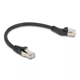   Delock RJ45 hálózati kábel Cat.6A S/FTP 45 -ben jobbra hajlított apa   egyenes apa 0,25 m, fekete (DL-80582)