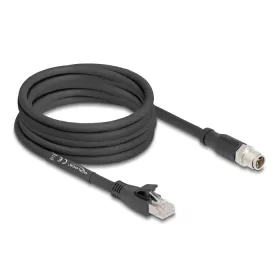   Delock M12 kábel X-kódolt 8 tűs apa - RJ45 apa Cat.5e S/FTP flexibilis 5 m fekete (DL-80585)