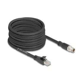   Delock M12 kábel X-kódolt 8 tűs apa - RJ45 apa Cat.5e S/FTP flexibilis 10 m fekete (DL-80586)