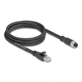   Delock M12 kábel X-kódolt 8 tűs apa - RJ45 anya Cat.5e S/FTP flexibilis 2 m fekete (DL-80590)