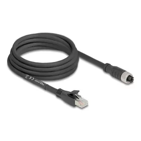   Delock M12 kábel X-kódolt 8 tűs apa - RJ45 anya Cat.5e S/FTP flexibilis 3 m fekete (DL-80591)