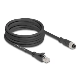   Delock M12 kábel X-kódolt 8 tűs apa - RJ45 anya Cat.5e S/FTP flexibilis 5 m fekete (DL-80594)