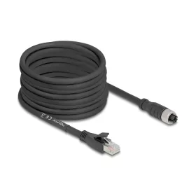  Delock M12 kábel X-kódolt 8 tűs apa - RJ45 anya Cat.5e S/FTP flexibilis 10 m fekete (DL-80595)