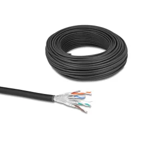   Delock hálózati kábeltekercs Cat.6A U/FTP 500 MHz Vékony, rugalmas halogénmentes 50 m fekete (DL-80597)