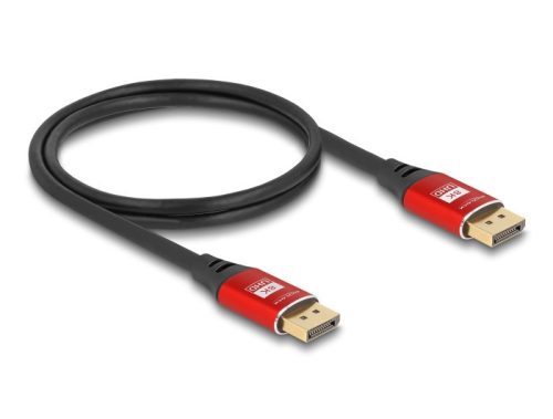 Delock DisplayPort kábel 8K 60 Hz 1 m piros fém