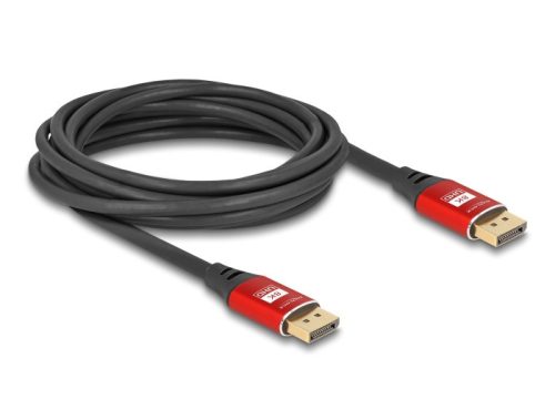 Delock DisplayPort kábel 8K 60 Hz 5 m piros fém