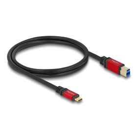   Delock USB 5 Gbps kábel USB Type-C  apa - USB B-típusú apa 1 m piros fém (DL-80612)