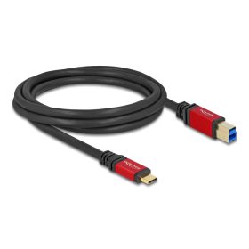   Delock USB 5 Gbps kábel USB Type-C  apa - USB B-típusú apa 2 m piros fém (DL-80613)
