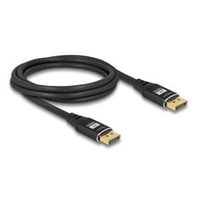   Delock DisplayPort kábel 8K 60 Hz 2 m fekete fém (DL-80621)