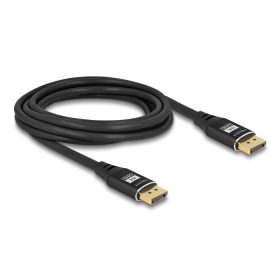   Delock DisplayPort kábel 8K 60 Hz 3 m fekete fém (DL-80622)