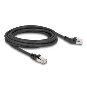   Delock RJ45 hálózati kábel Cat.6A S/FTP 45 -ben jobbra hajlított apa   egyenes apa 3 m, fekete (DL-80624)
