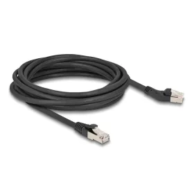   Delock RJ45 hálózati kábel Cat.6A S/FTP 45 -ben jobbra hajlított apa   egyenes apa 5 m, fekete (DL-80625)