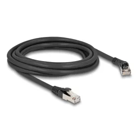   Delock RJ45 hálózati kábel Cat.8.1 S/FTP 45 -ben jobbra hajlított apa   egyenes apa, akár 40 Gbps, 3 m, fekete (DL-80641)