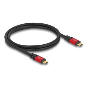   Delock USB 20 Gbps kábel USB Type-C  apa - apa PD 3.0 100 W E-Marker 0,8 m piros fém (DL-80652)