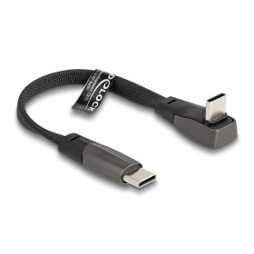   Delock USB 2.0 Laposkábel USB Type-C  apa - USB Type-C  apa USB Type-C  apa hajlított PD 3.0 60 W 14 cm fekete (DL-80750)