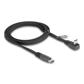   Delock USB 2.0 Laposkábel USB Type-C  apa - USB Type-C  apa USB Type-C  apa hajlított PD 3.0 60 W 1 m fekete (DL-80751)