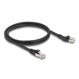   Delock RJ45 hálózati kábel Cat.8.1 S/FTP 45 -ben balra hajlított apa   egyenes apa, akár 40 Gbps, 1 m, fekete (DL-80752)
