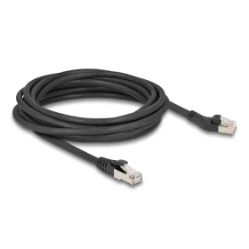   Delock RJ45 hálózati kábel Cat.8.1 S/FTP 45 -ben balra hajlított apa   egyenes apa, akár 40 Gbps, 5 m, fekete (DL-80755)