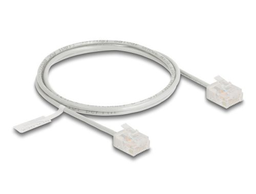 Delock RJ45 hálózati kábel Cat.6 UTP ultravékony 1 m szürke rövid csatlakoztatókkal