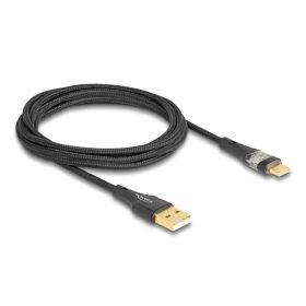   Delock USB 2.0 kábel A-típusú apa - USB Type-C  apa gyors töltővel 60 W áttetsző 2 m (DL-80761)