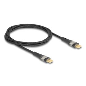   Delock Adat és gyors töltő kábel USB 2.0 USB Type-C  apa-apa átlátszó PD 3.0 100 W 1 m (DL-80763)