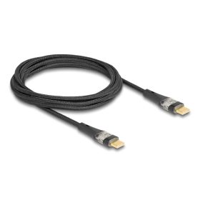   Delock Adat és gyors töltő kábel USB 2.0 USB Type-C  apa-aoa átlátszó PD 3.0 100 W 2 m (DL-80764)