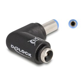   Delock DC adapter 5,5 x 2,1 mm apa   5,5 x 2,1 anya 90 -ban hajlított (DL-80794)