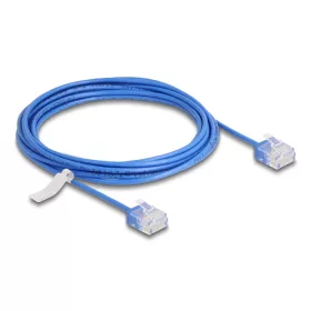   Delock RJ45 hálózati kábel Cat.6 UTP ultravékony 3 m kék rövid csatlakoztatókkal (DL-80798)