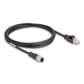   Delock Kábel M12 A kódolt 8 tűs apa - RJ45 apa PVC 2 m (DL-80810)