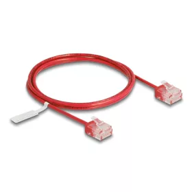   Delock RJ45 hálózati kábel Cat.6 UTP ultravékony 1 m piros rövid csatlakoztatókkal (DL-80812)