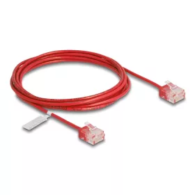   Delock RJ45 hálózati kábel Cat.6 UTP ultravékony 2 m piros rövid csatlakoztatókkal (DL-80817)