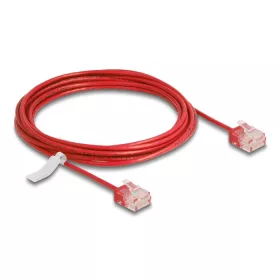   Delock RJ45 hálózati kábel Cat.6 UTP ultravékony 3 m piros rövid csatlakoztatókkal (DL-80819)